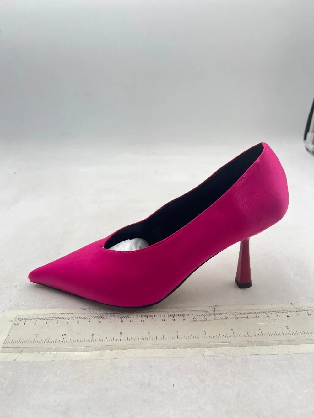 miss left Violet V-Cut Closed Pointed Toe Pumps Slip On High Heel Elegant Shoes
